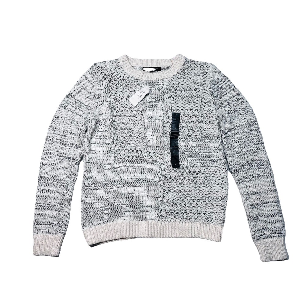 Banana Republic Chunky Knit Sweater Womens S NWT Cream Gray Textured Crew NWT!